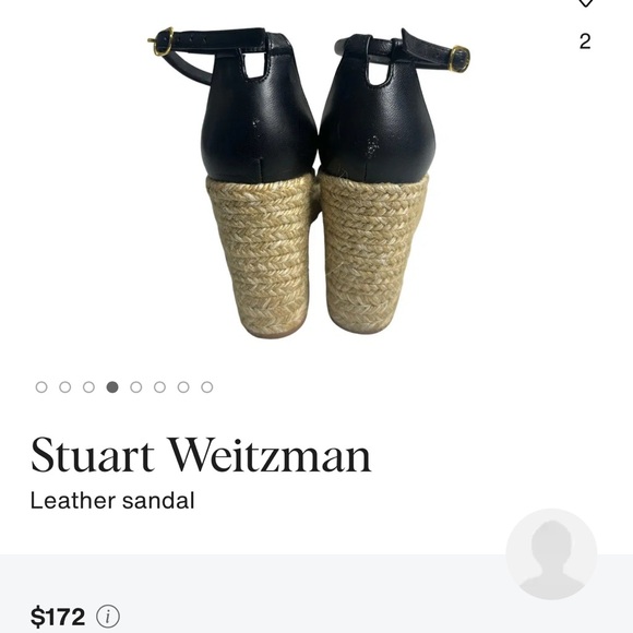 Stuart Weitzman Black Leather Espadrille Wedges - Picture 4 of 9